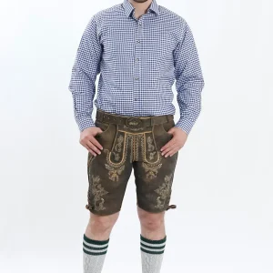 Premium Lederhosen Men Outfit Raw Brown